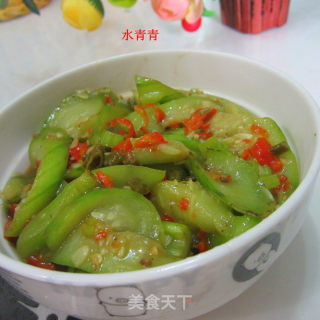 咸豆角炒丝瓜的做法步骤：6