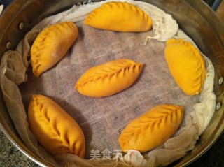 南瓜发面小白菜素蒸包的做法步骤：13