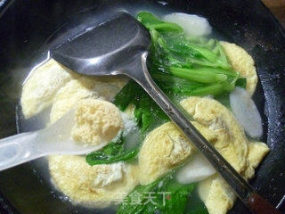 鸡毛菜蛋饺山药汤的做法步骤：9