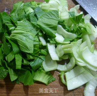 油面筋青菜泡饭的做法步骤：3