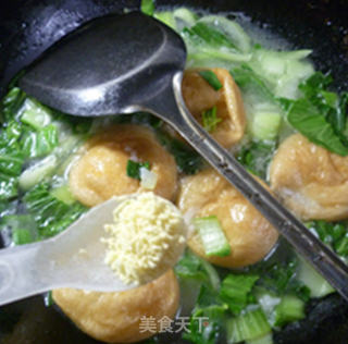 油面筋青菜泡饭的做法步骤：8