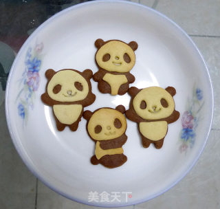 双色立体熊猫饼干的做法步骤：10