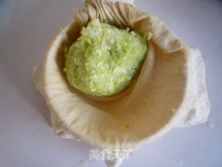 白菜香干素蒸饺的做法步骤：6