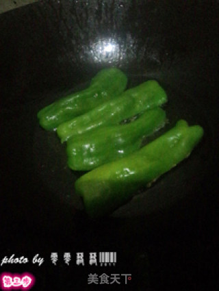 虎皮青椒酿肉的做法步骤：3
