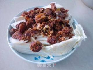腊肠蒸白菜的做法步骤：6