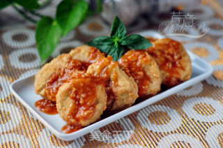 酸甜杏鲍菇肉盒的做法步骤：17