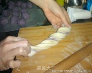 紫薯椰蓉花式面包的做法步骤：8