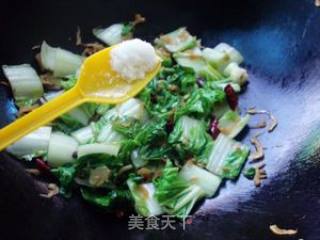 野生虾皮炒白菜的做法步骤：8
