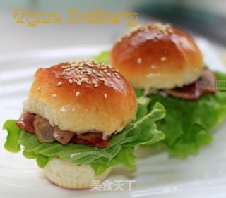 小小面包大肚量--迷你汉堡的做法步骤：14