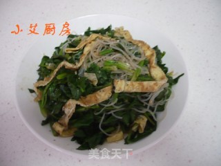 菠菜蛋皮拌粉丝的做法步骤：8
