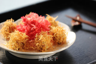 金丝绣球（土豆丝红萝卜肉丸）的做法步骤：13