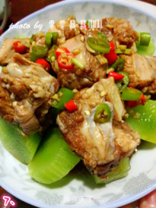 豆豉青笋蒸排骨的做法步骤：7