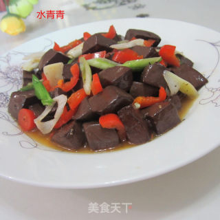 炒猪血的做法步骤：10