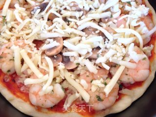 薄底海鲜Pizza的做法步骤：5