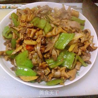 青椒炒鸭肠的做法步骤：9