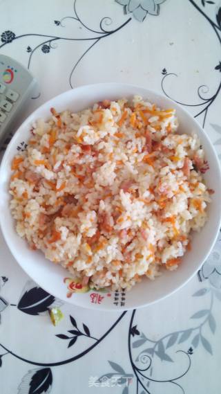 胡萝卜火腿炒米饭的做法步骤：3