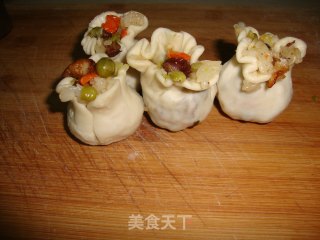 干蒸腊肉糯米烧卖的做法步骤：4
