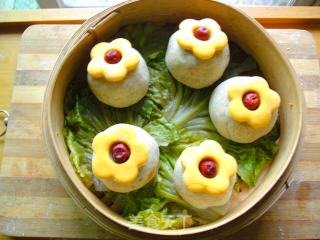 橙香豆渣梅花包的做法步骤：21