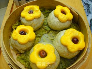 橙香豆渣梅花包的做法步骤：22