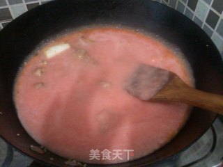 西红柿汁干豆腐炖牛腩的做法步骤：6