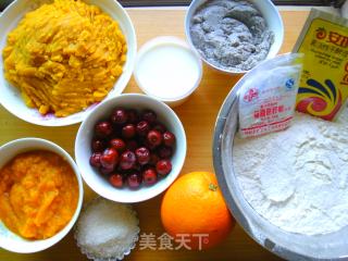 南瓜豆渣玫瑰包的做法步骤：1