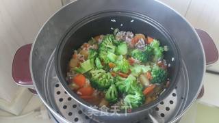 排骨汤什锦焖饭的做法步骤：5
