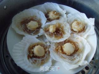蒜蓉粉丝蒸扇贝的做法步骤：5