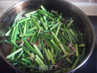 肉丝蒜毫的做法步骤：3