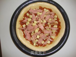金枪鱼披萨的做法步骤：4