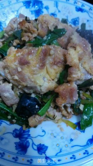 青蒜黄金肉的做法步骤：9