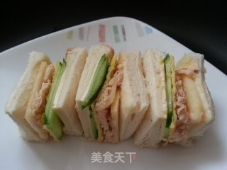 金枪鱼奶酪三明治的做法步骤：4