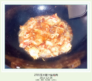 27的烹饪日记—— 玉米蜜汁盐煎肉的做法步骤：4