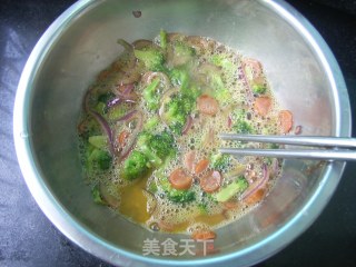 西兰花香肠煎蛋饼的做法步骤：8