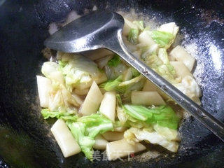 圆白菜炒年糕的做法步骤：9