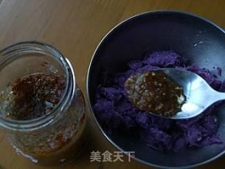 桂花紫薯山药泥的做法步骤：4