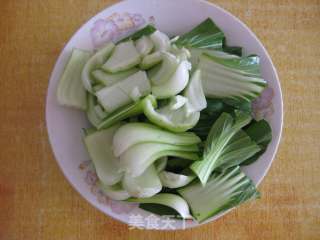 油菜丸子汤的做法步骤：2
