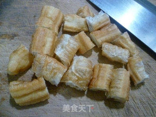 青菜油条年糕汤的做法步骤：2