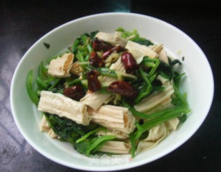 菠菜拌腐竹的做法步骤：9