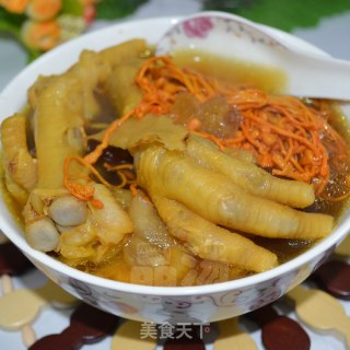 虫草花花胶炖鸡脚的做法步骤：8