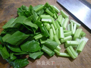 油菜蕻炒花菜的做法步骤：3