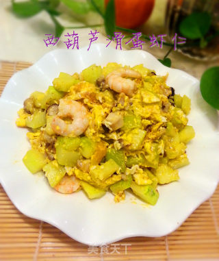 西葫芦滑蛋虾仁的做法步骤：9