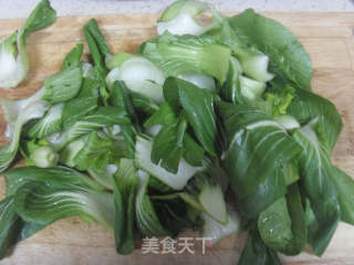 油菜炒年糕的做法步骤：3