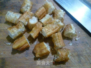 油条炒花菜的做法步骤：3