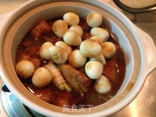 虎皮鹌鹑蛋红烧肉的做法步骤：9