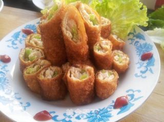 脆皮鸡肉卷的做法步骤：4