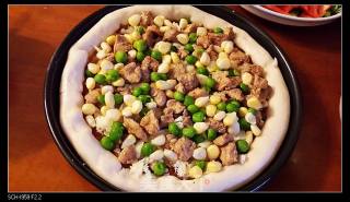 黑椒鸡丁什锦披萨（包括面饼、披萨酱超详细的图文制作过程）的做法步骤：26
