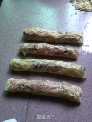 豆腐衣肉卷的做法步骤：4