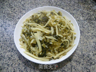 雪菜炒冬笋的做法步骤：12