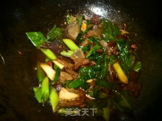 蒜苗炒腊肉的做法步骤：9