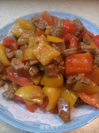 黑椒彩色牛肉粒的做法步骤：8